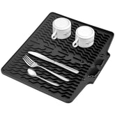 Silicone Dish Drying Mat – Non-Slip Kitchen Countertop Drying Rack Mat for Cups & Utensils