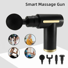 Smart Massage Gun – Deep Tissue Percussion Muscle Massager with 4 Massage Heads